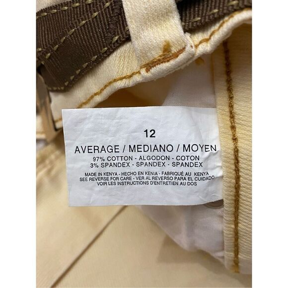 Jeanstar Bermuda Corduroy Shorts Stretch Cuffed Lemon Yellow Women’s Sz 12 - Picture 3 of 5